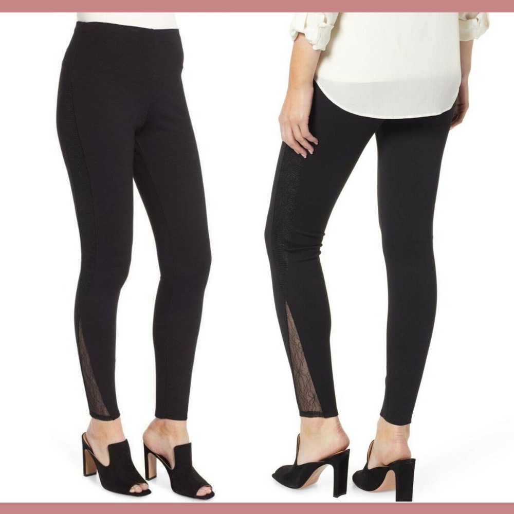 NEW $88 Lysse Eclipse High Waist Lace Panel‎ Leggings in Black [SZ XS ]